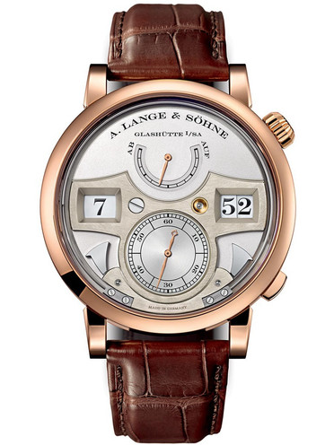 The rose gold fake watches have brown leather straps.